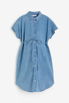 MAMA Denim Tie-belt Dress