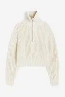 Chunky-knit Half-zip Sweater