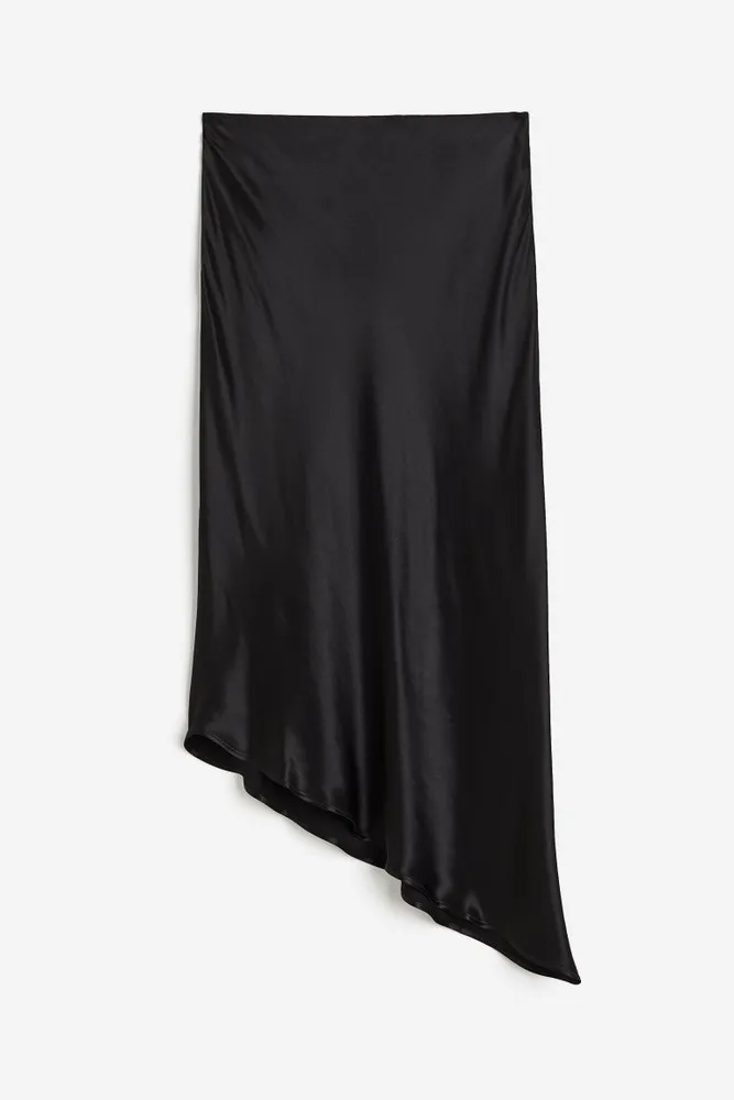 Asymmetric Satin Skirt