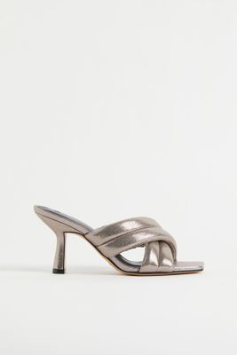 Shimmery Metallic Slip-in Sandals