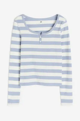 Ribbed Henley-style Shirt