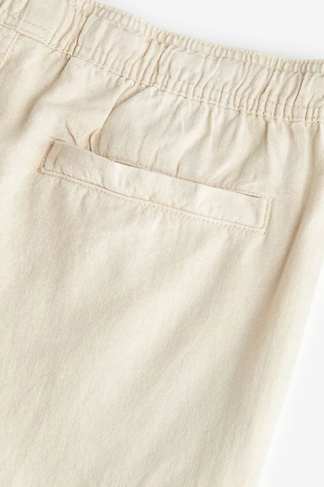 Regular Fit Linen-blend Cargo Pants