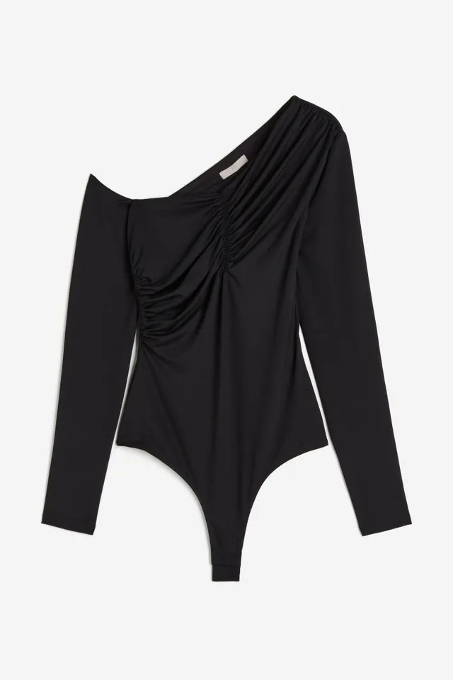 H&M Draped V-neck Thong Bodysuit