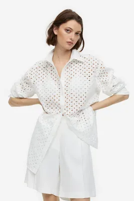 Shirt with Eyelet Embroidery