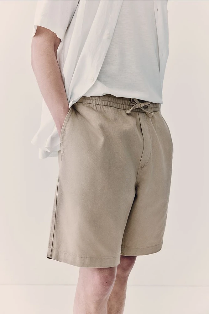 Relaxed Fit Linen-blend Shorts