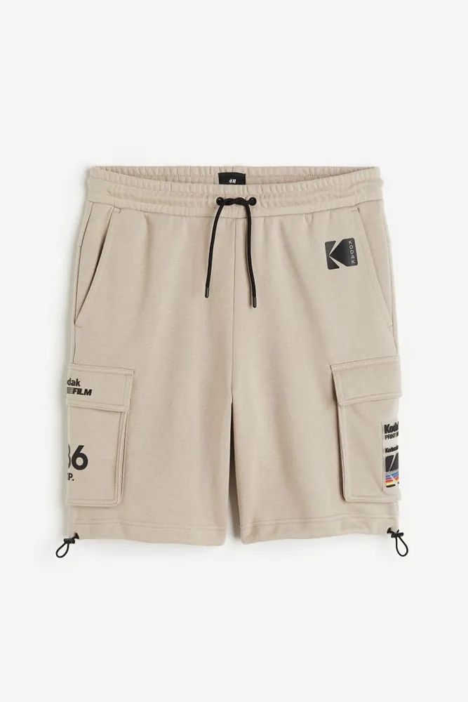 Relaxed Fit Printed Cargo Sweatshorts
