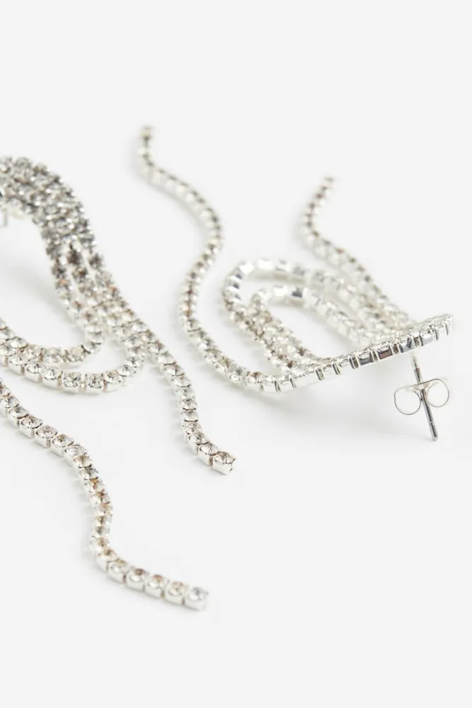Rhinestone-chain Earrings