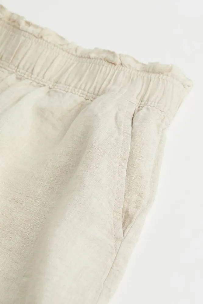 Short en lin tissé