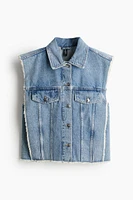 Frayed-edge Denim Vest