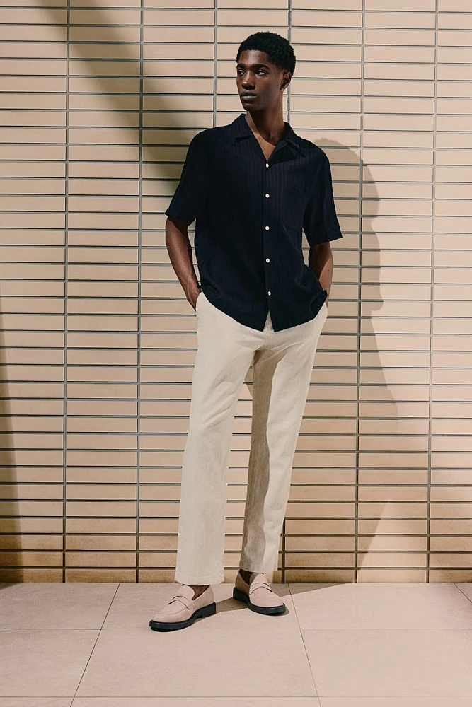 Regular Fit Linen-blend Pants