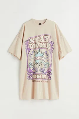 Robe T-shirt oversize imprimée