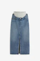 MAMA Slit-hem Denim Skirt