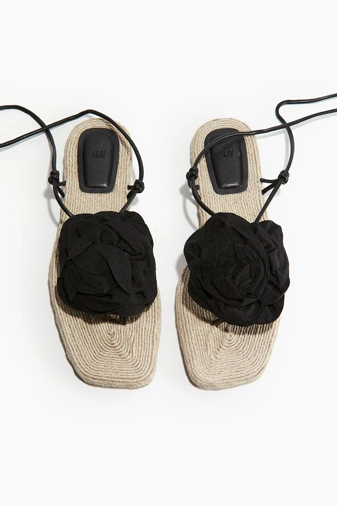 Appliquéd Espadrille Sandals