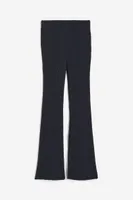 Flared Rib-knit Pants