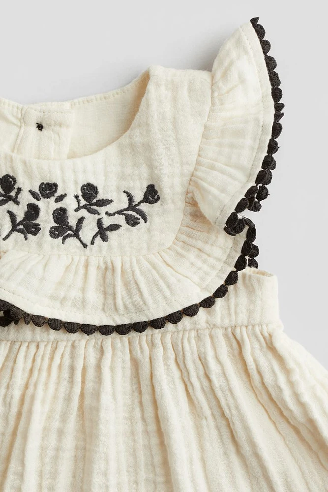 Muslin Dress with Embroidered Details