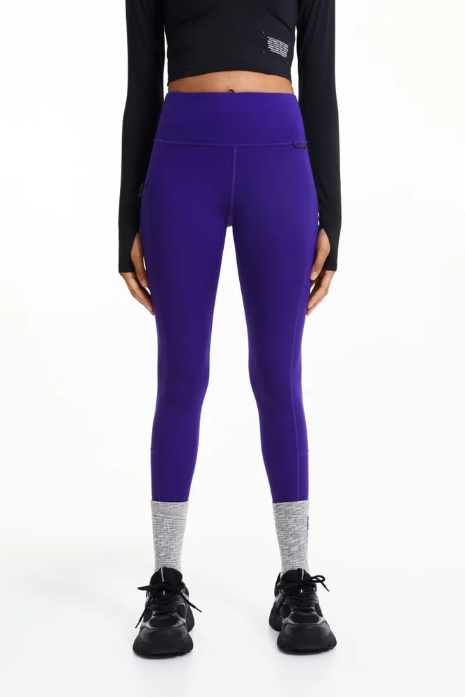 DryMove™ Pocket-detail Sports Leggings - Lavender blue - Ladies
