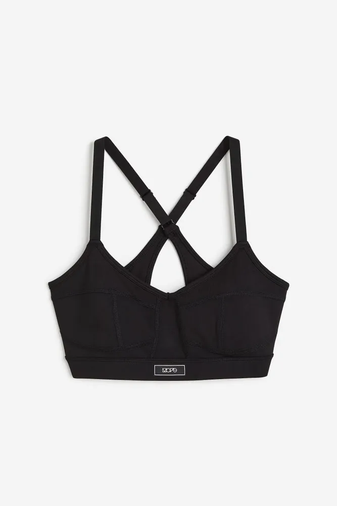 DryMove™ Seamless Medium Support Sports bra - Black - Ladies