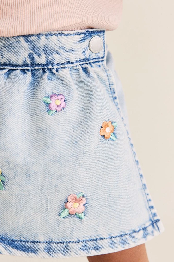 Embroidery-detail Skort