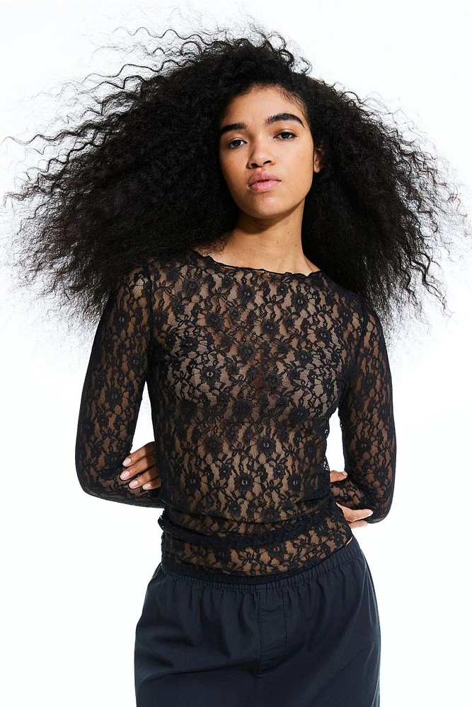 H&M Sheer Lace Camisole Top - ShopStyle