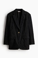 Oversized Jacket with Eyelet Embroidery