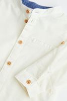 Cotton Band-collar Shirt
