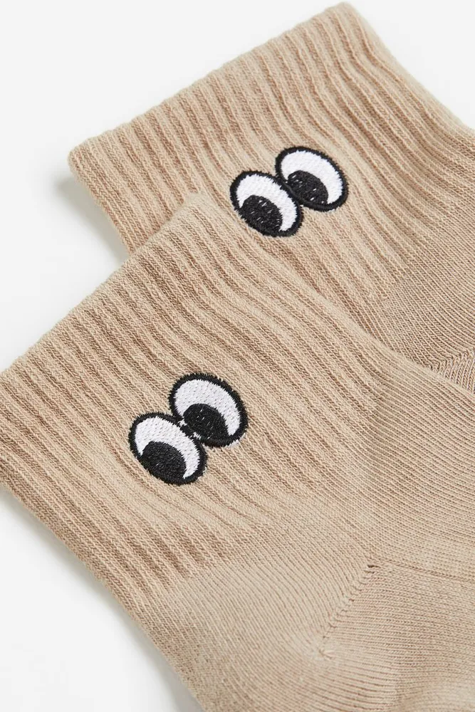 Embroidery-detail Socks