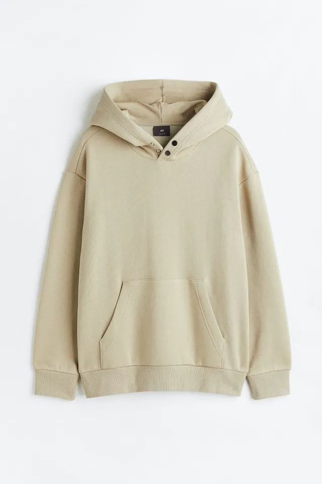 Relaxed Fit Teddy Bear Hoodie - Taupe/Felix the Cat - Men