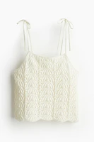 Pointelle-knit Top