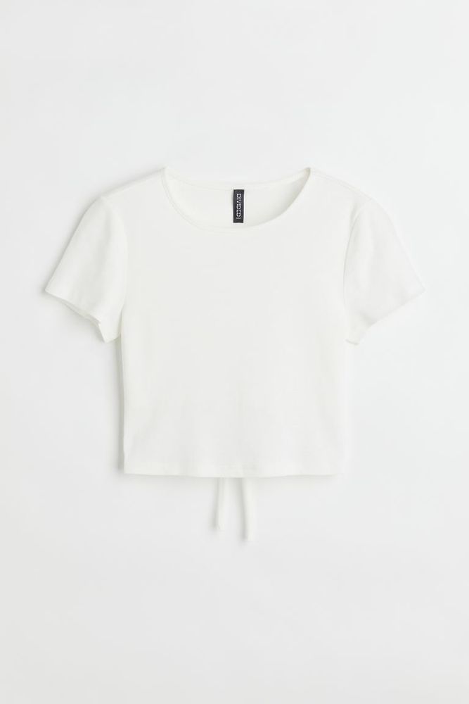 Tie-hem Crop T-shirt