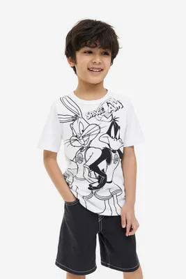 T-shirt en coton avec motif imprimé