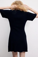 Rib-knit Button-front Dress