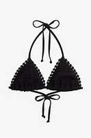 Crochet-look Triangle Bikini Top