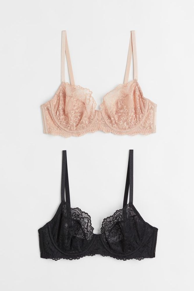 2-pack non-padded lace bras