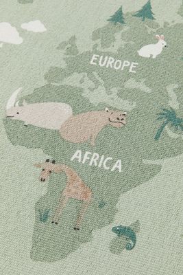 World Map Cotton Rug