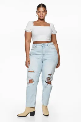 Curvy Fit Mom Ultra High Ankle Jeans