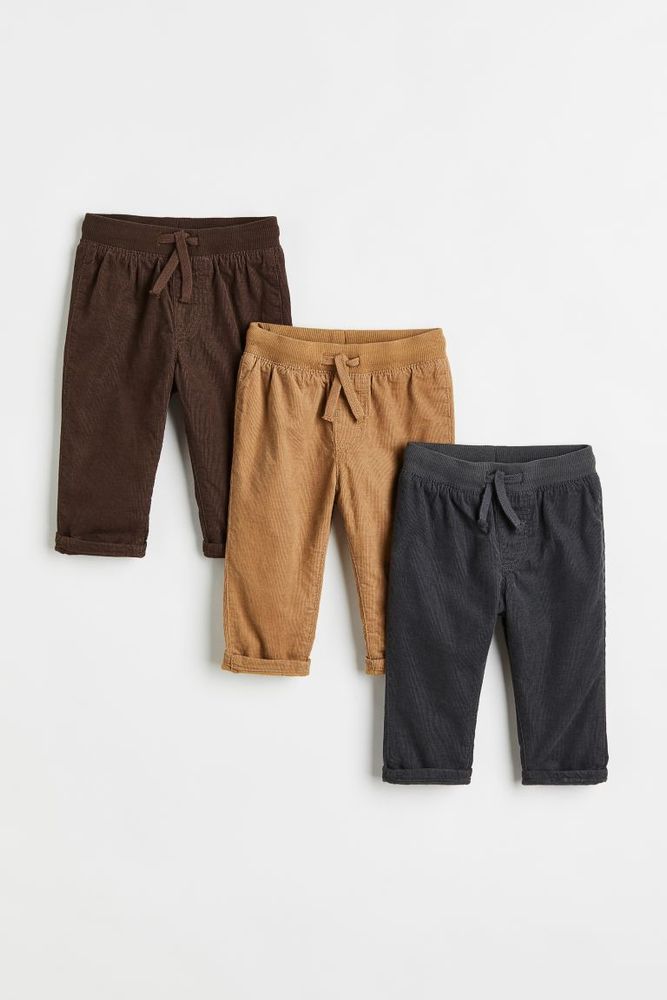 H&M 3-pack Lined Corduroy Pants