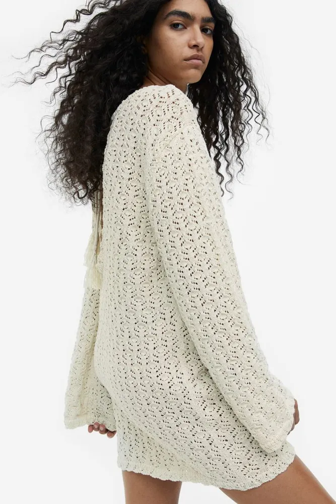 Crochet-look Mini Dress