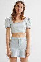 Peplum Denim Skirt
