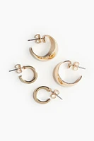 2 Pairs Hoop Earrings