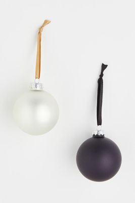 2-pack Glass Christmas Ornaments
