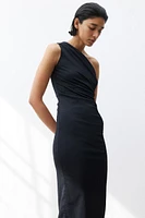 Gathered One-shoulder Dress