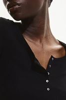 Ribbed Henley Top