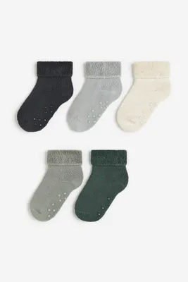5-pack Non-slip Terry Socks