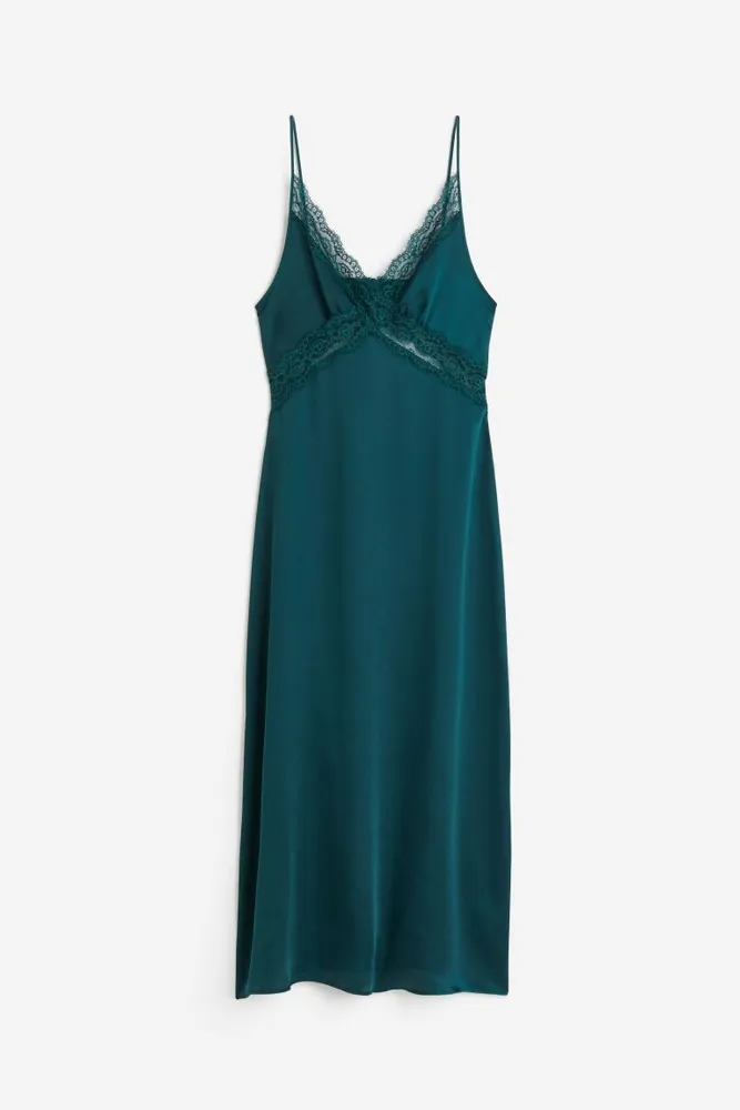Lace-trimmed Satin Nightgown