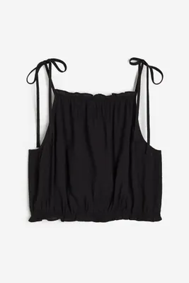 Tie-strap Ruffle-trimmed Top