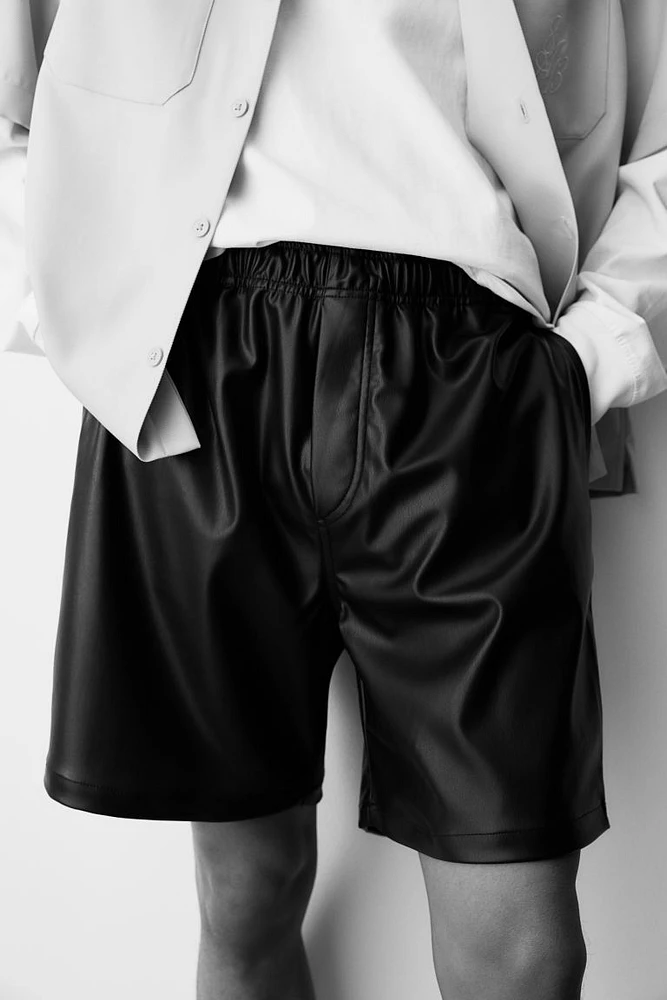 Relaxed Fit Coated Shorts