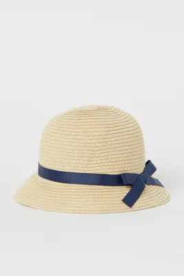 Bow-detail Straw Hat
