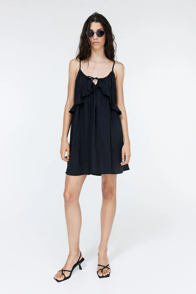 Modal-blend Flounce-trimmed Dress