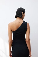 Gathered One-shoulder Dress