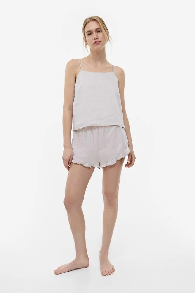 Pajama Camisole Top And Shorts Light Beige Ladies H&M US, 40% OFF